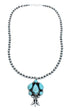 Navajo Sterling Silver Turquoise Cluster Pendant Necklace SN20306